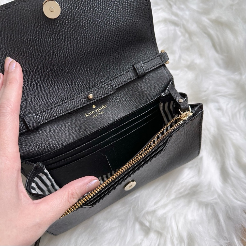 Kate Spade Black Crossbody Bag with Chain Accent Straps - Picture 5 of 7